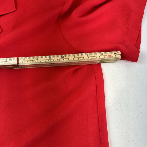 Tan Jay Blouse 14 Cherry Red Vintage Capsule Classic Cottage Core Quiet Luxury - Picture 8 of 10